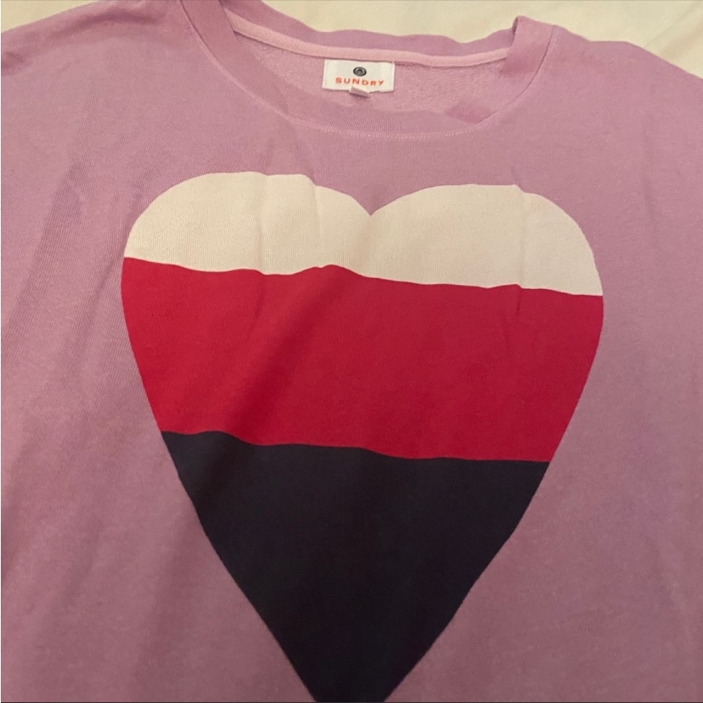 Sundry lavender hearts sweatshirt size 2 6/8